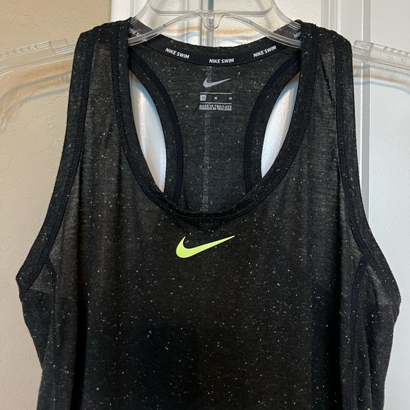 Nike black confetti athletic athleisure racerback swim dress coverup beach - Picture 2 of 5